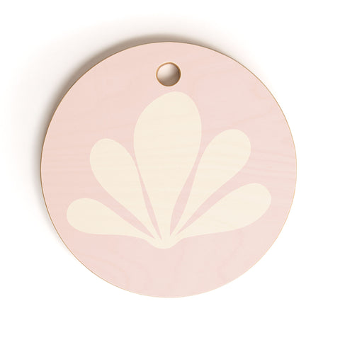 Colour Poems Tropical Plant Minimalism Pink Cutting Board Round