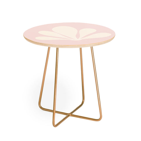 Colour Poems Tropical Plant Minimalism Pink Round Side Table