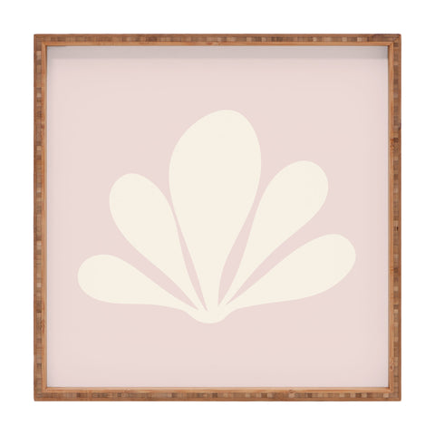 Colour Poems Tropical Plant Minimalism Pink Square Tray