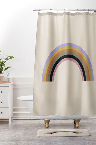 Colour Poems Vintage Rainbow II Shower Curtain And Mat