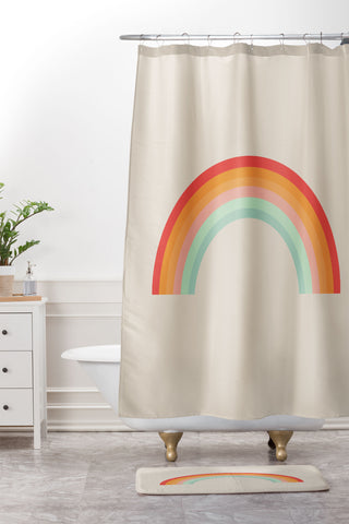 Colour Poems Vintage Rainbow Shower Curtain And Mat