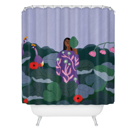 constanzaillustrates Among Birds Shower Curtain