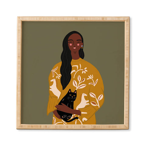 constanzaillustrates Cat Lady I Framed Wall Art