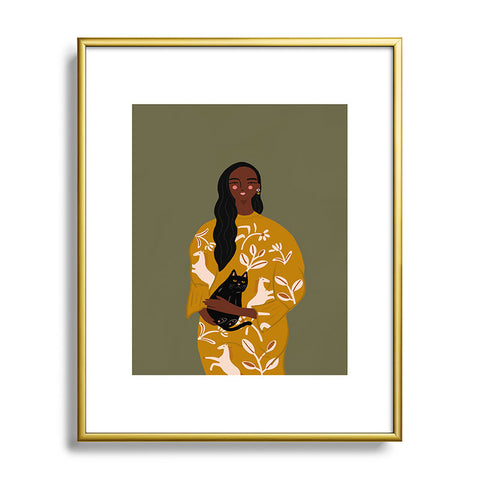 constanzaillustrates Cat Lady I Metal Framed Art Print