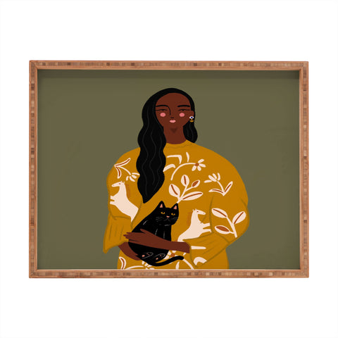 constanzaillustrates Cat Lady I Rectangular Tray
