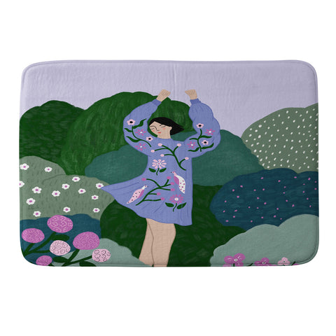 constanzaillustrates Floral Dreams I Memory Foam Bath Mat