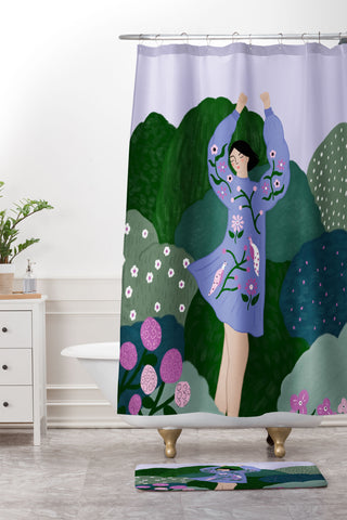 constanzaillustrates Floral Dreams I Shower Curtain And Mat