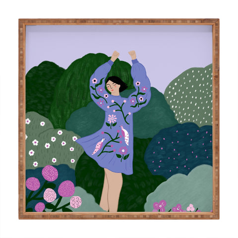 constanzaillustrates Floral Dreams I Square Tray