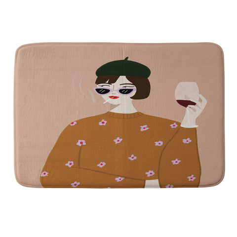 constanzaillustrates French Girl Memory Foam Bath Mat