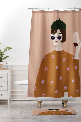 constanzaillustrates French Girl Shower Curtain And Mat