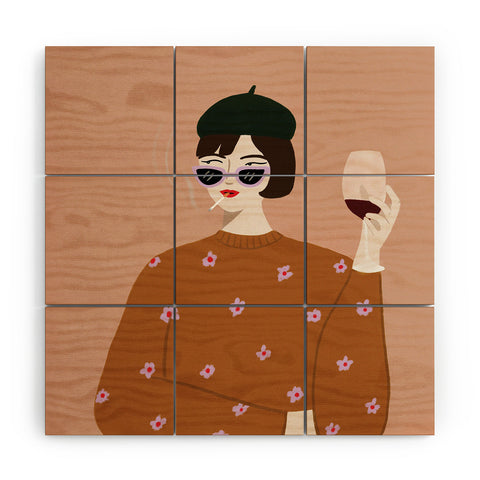 constanzaillustrates French Girl Wood Wall Mural