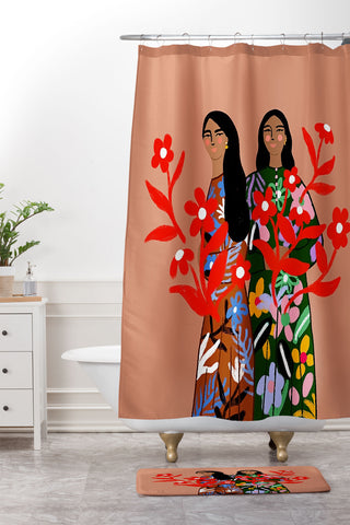 constanzaillustrates Growth I Shower Curtain And Mat