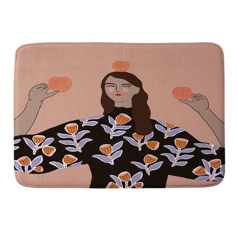 constanzaillustrates Peach Lady Memory Foam Bath Mat
