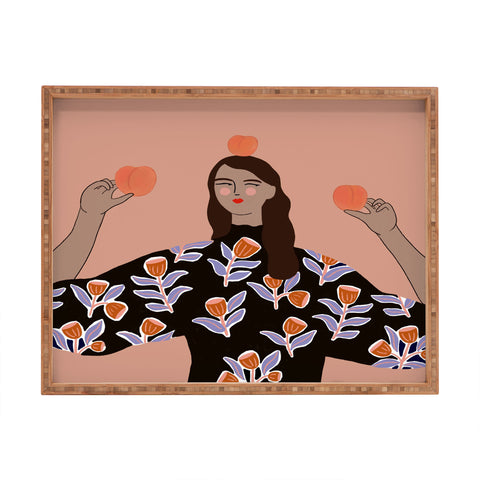 constanzaillustrates Peach Lady Rectangular Tray