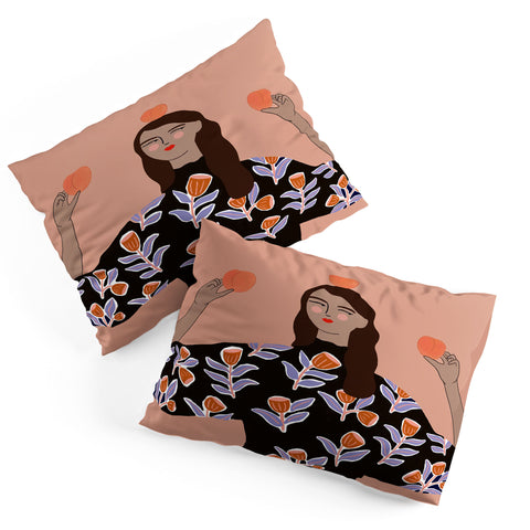 constanzaillustrates Peach Lady Pillow Shams