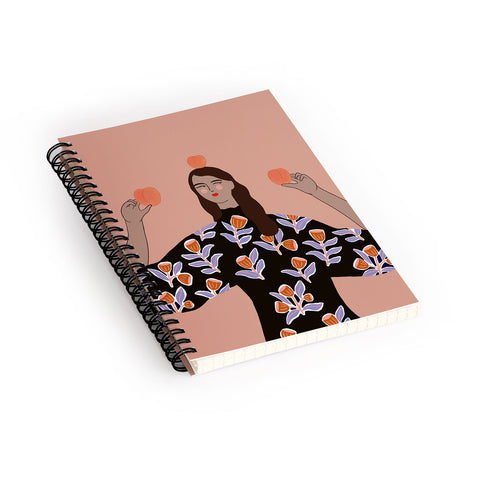 constanzaillustrates Peach Lady Spiral Notebook