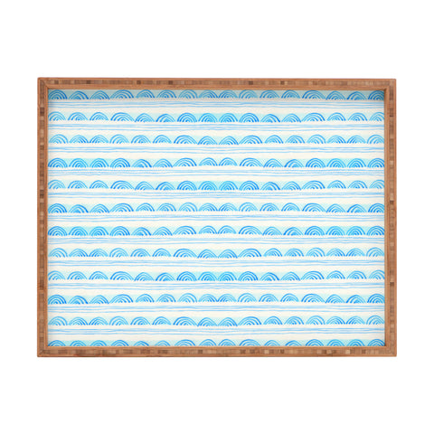 Cori Dantini Blue Scallops Rectangular Tray