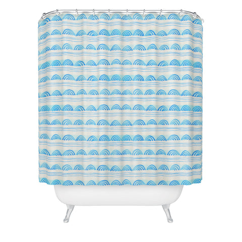 Cori Dantini Blue Scallops Shower Curtain