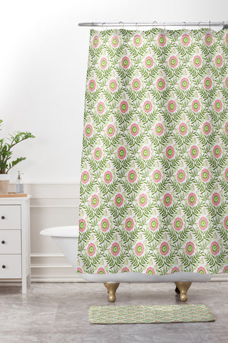 Cori Dantini fancy floral Shower Curtain And Mat