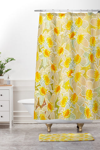 Cori Dantini Flower Galaxy Shower Curtain And Mat