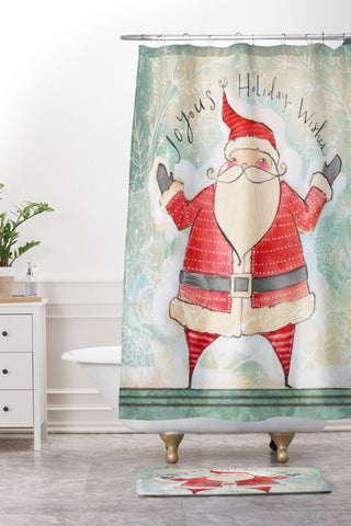 Cori Dantini Joyous Holiday Wishes Shower Curtain And Mat