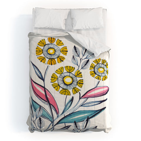 Cori Dantini modern corn flowers Comforter