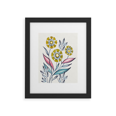 Cori Dantini modern corn flowers Framed Art Print