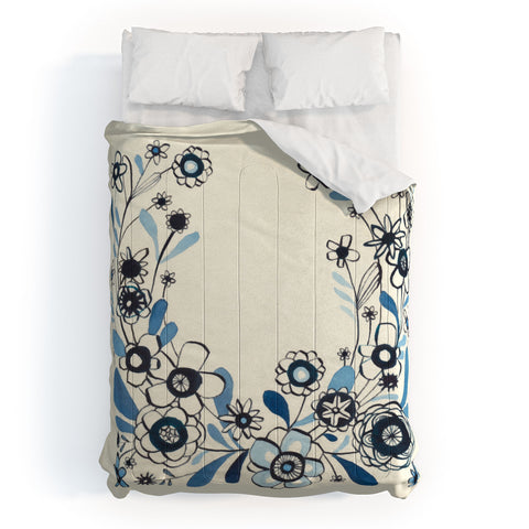 Cori Dantini modern delft floral Comforter