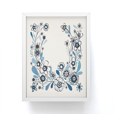 Cori Dantini modern delft floral Framed Mini Art Print