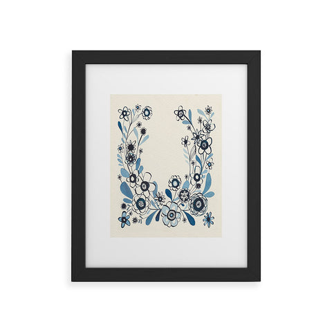 Cori Dantini modern delft floral Framed Art Print
