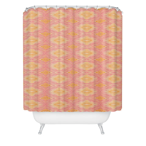 Cori Dantini Orange Ikat 4 Shower Curtain