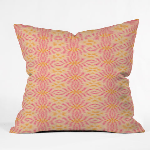 Cori Dantini Orange Ikat 4 Outdoor Throw Pillow