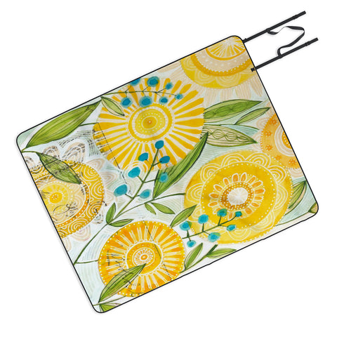 Cori Dantini Sun Burst Flowers Picnic Blanket