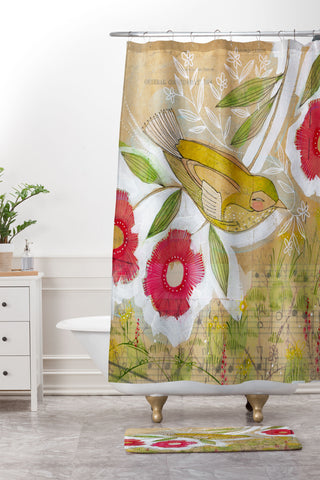 Cori Dantini Sweet Meadow Bird Shower Curtain And Mat