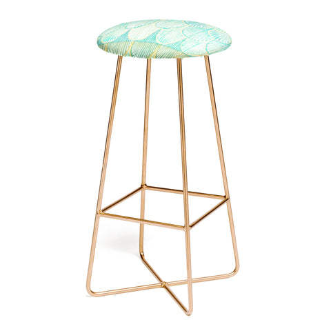 Cori Dantini Turquoise Scallops Bar Stool