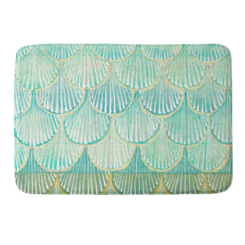 Cori Dantini Turquoise Scallops Memory Foam Bath Mat