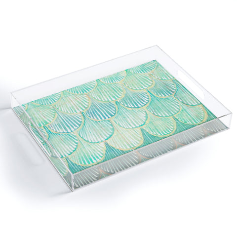 Cori Dantini Turquoise Scallops Acrylic Tray