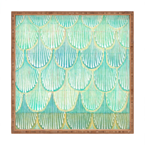 Cori Dantini Turquoise Scallops Square Tray