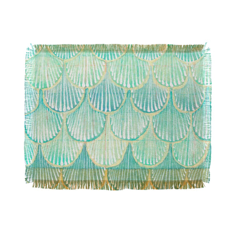Cori Dantini Turquoise Scallops Throw Blanket