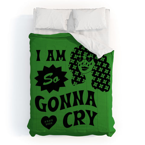 Cowgirl UFO I Am So Gonna Cry Green Scream Comforter