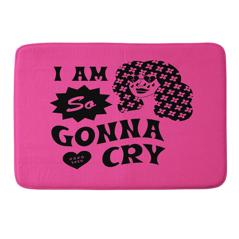 Cowgirl UFO I Am So Gonna Cry Hot Pink Memory Foam Bath Mat