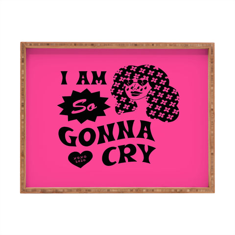 Cowgirl UFO I Am So Gonna Cry Hot Pink Rectangular Tray