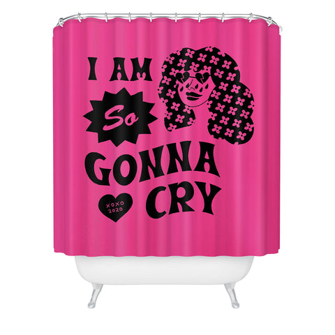 Cowgirl UFO I Am So Gonna Cry Hot Pink Shower Curtain