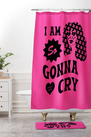Cowgirl UFO I Am So Gonna Cry Hot Pink Shower Curtain And Mat
