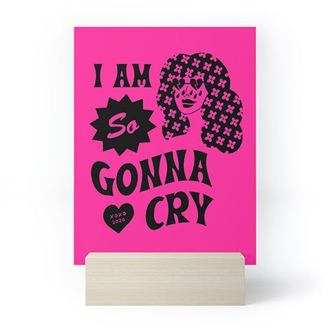 Cowgirl UFO I Am So Gonna Cry Hot Pink Mini Art Print
