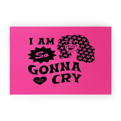 Cowgirl UFO I Am So Gonna Cry Hot Pink Welcome Mat