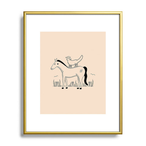Cowgirl UFO Meowdy Yall Metal Framed Art Print