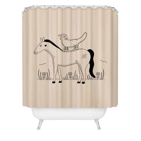 Cowgirl UFO Meowdy Yall Shower Curtain