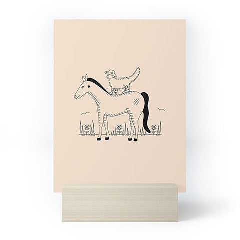 Cowgirl UFO Meowdy Yall Mini Art Print