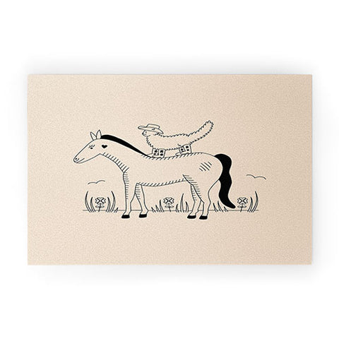 Cowgirl UFO Meowdy Yall Welcome Mat